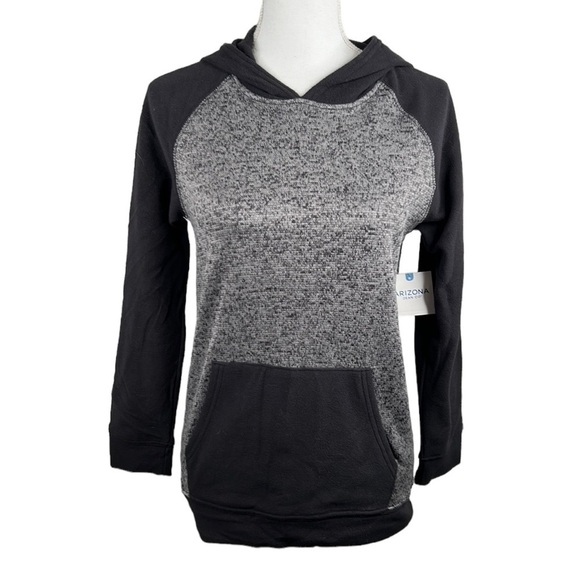 Arizona Black & Gray Long Sleeve Hoodie Sweatshirt Front Pocket Size Large New! - Picture 1 of 6